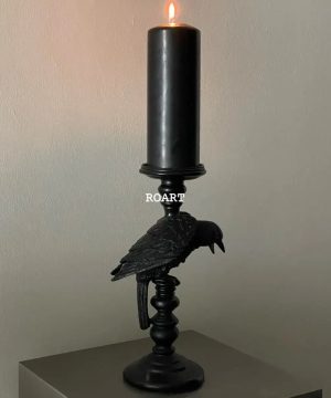 Gothic Kerzenhalter mit Krähen-Design für Tischdeko