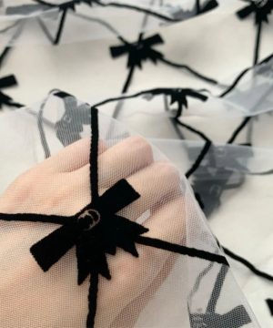 Gothic Lolita Tuellrockstoff Mit Spitze Und Schleifen White Tull Female