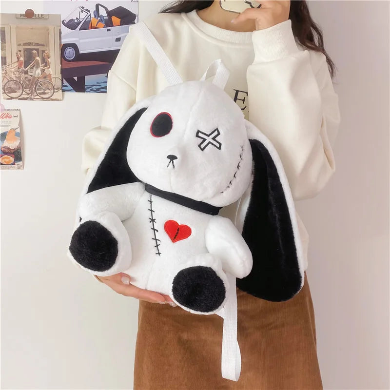 Gothic Kawaii Plüsch-Rucksack mit Hase – Süße Tasche – Bild 2