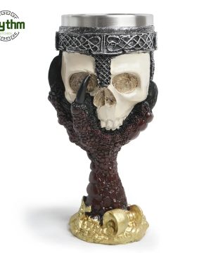 Gothic Totenkopf Bierkrug aus Harz und Edelstahl, 3D Design