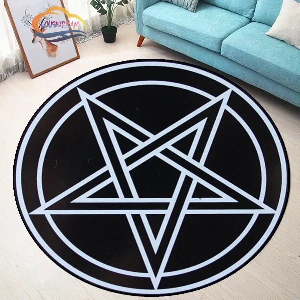 Gothic Pentagram Teppich – Runder Teppich mit Symbolen – Bild 6