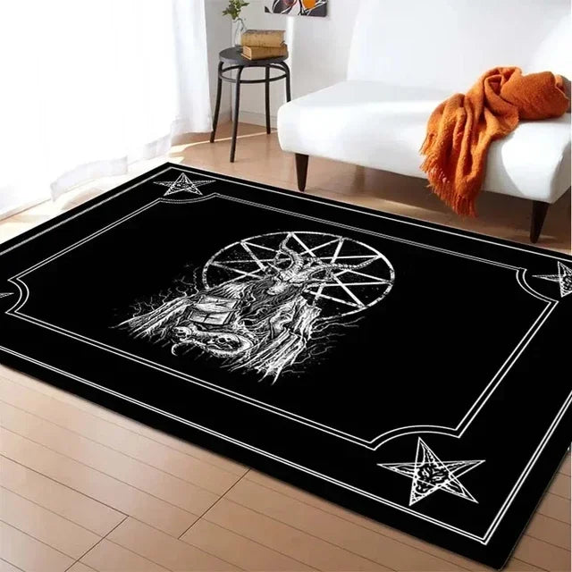 Gothic Badteppich mit Satan Ziege – Weiche Wohnzimmermatte – Bild 9