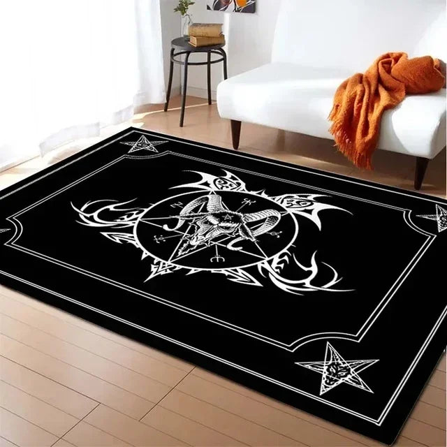 Gothic Badteppich mit Satan Ziege – Weiche Wohnzimmermatte – Bild 18