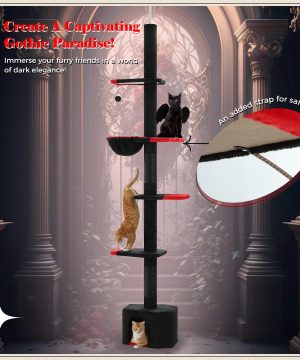 Gothic Kratzbaum Mit Haengematte 5 Ebenen Katzenbaum