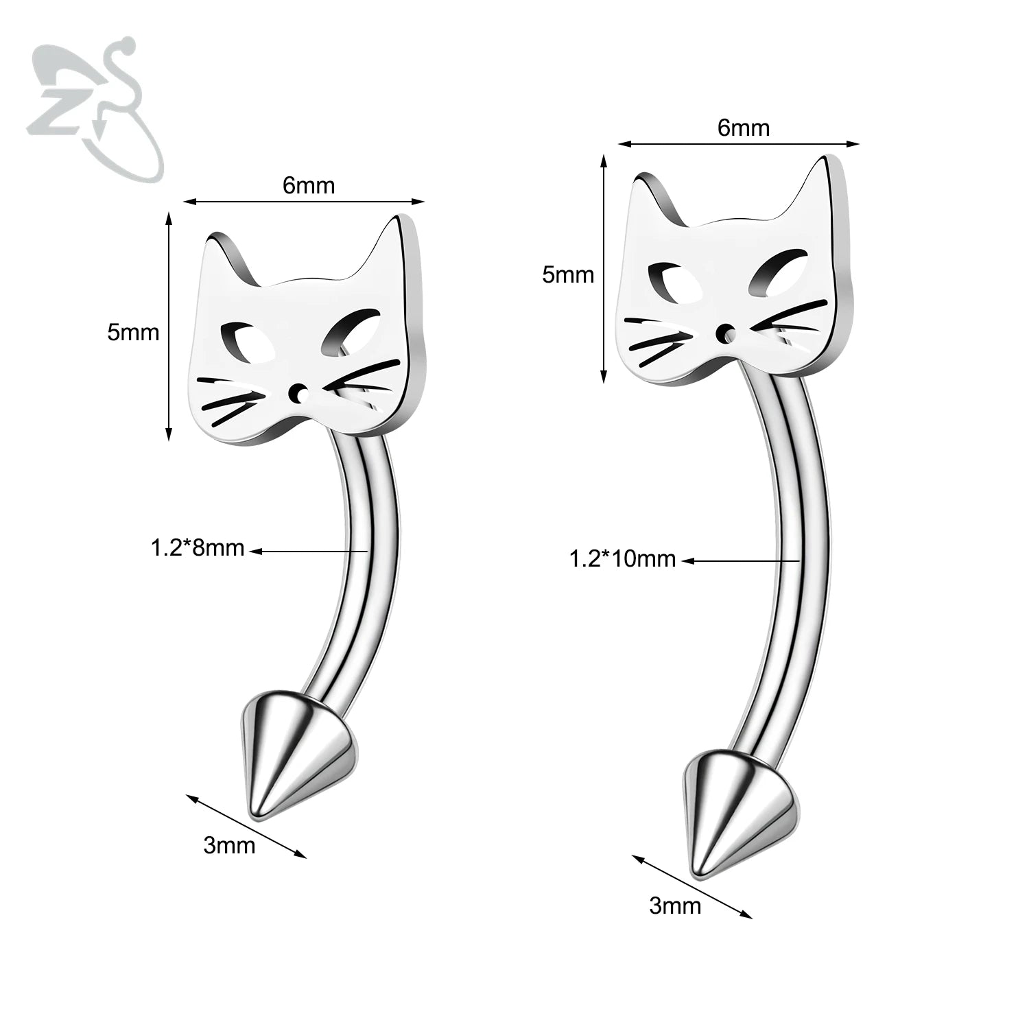 Gothic Augenbrauenpiercing aus Edelstahl mit Kürbisdesign – Bild 23