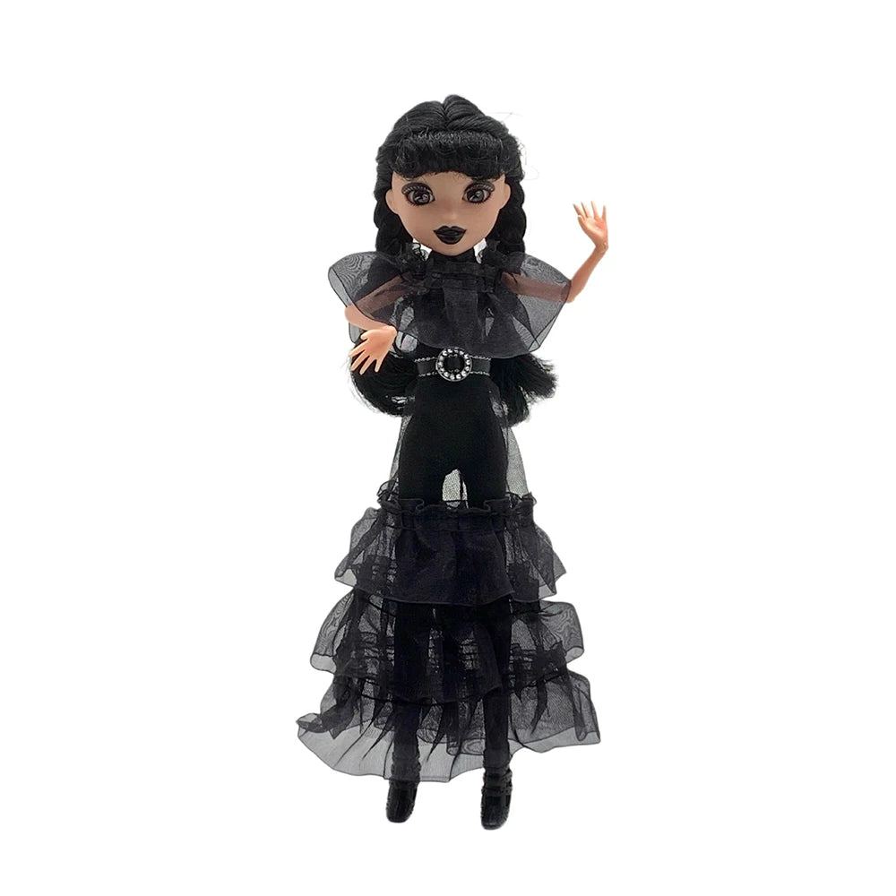 Gothic Wednesday Addams Puppe 30cm BJD Dekofigur Kinder – Bild 11
