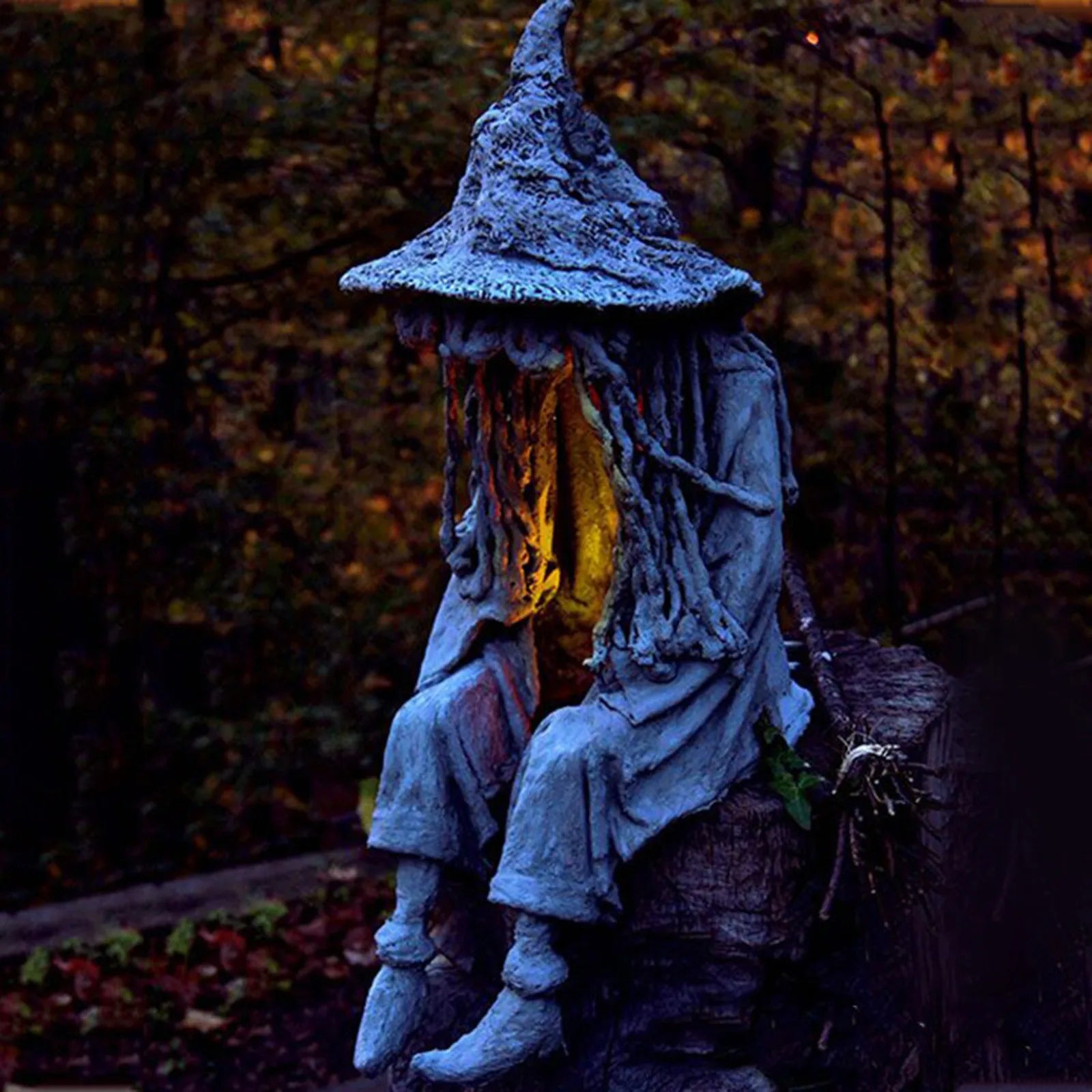 Gothic Solar Gartenleuchte Hexe Resin Deko Figur Außen