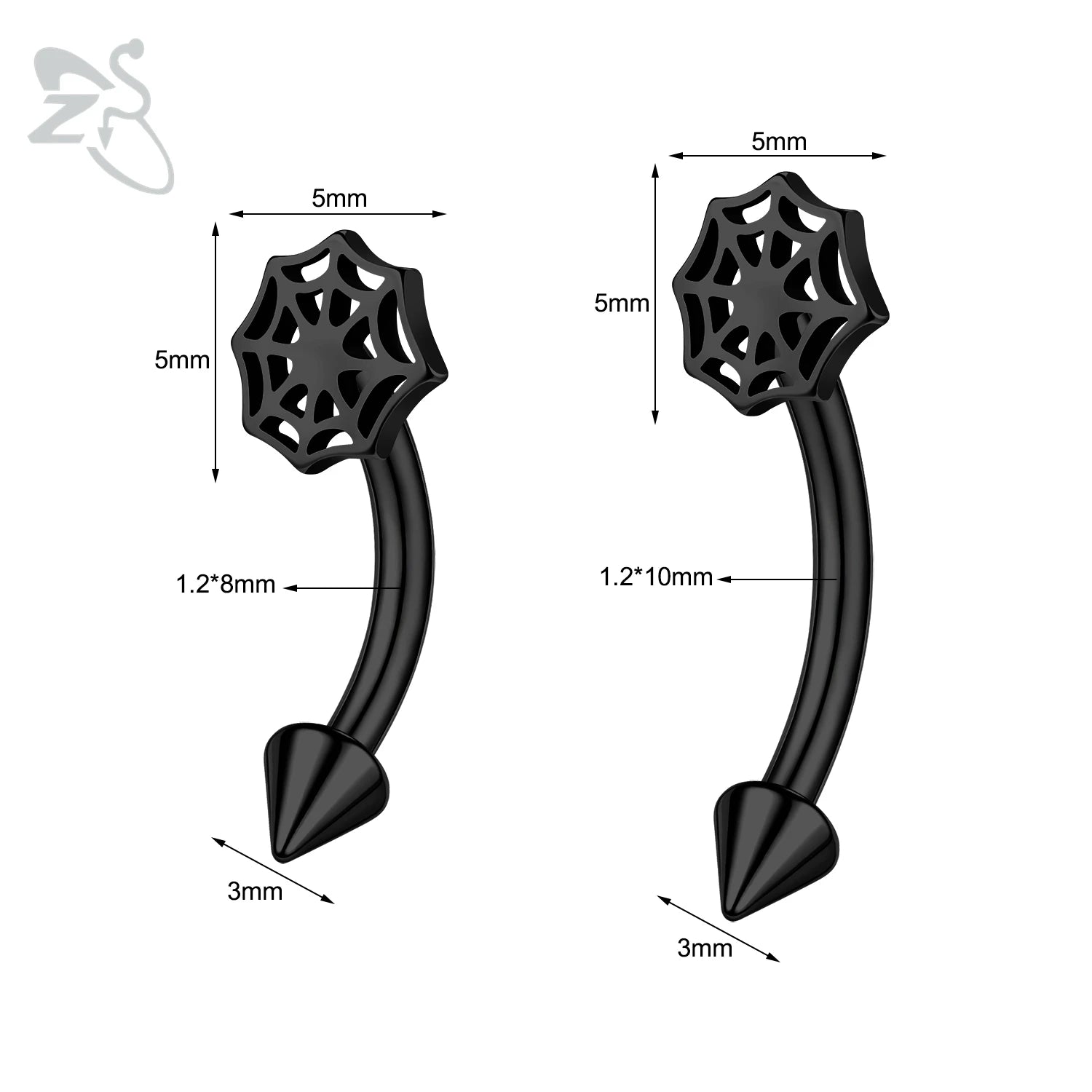 Gothic Augenbrauenpiercing aus Edelstahl mit Kürbisdesign – Bild 6