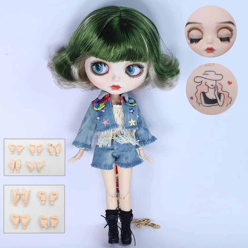 Gothic Blythe Puppe 1/6 mit kurzen Haaren und Zubehör – Bild 9