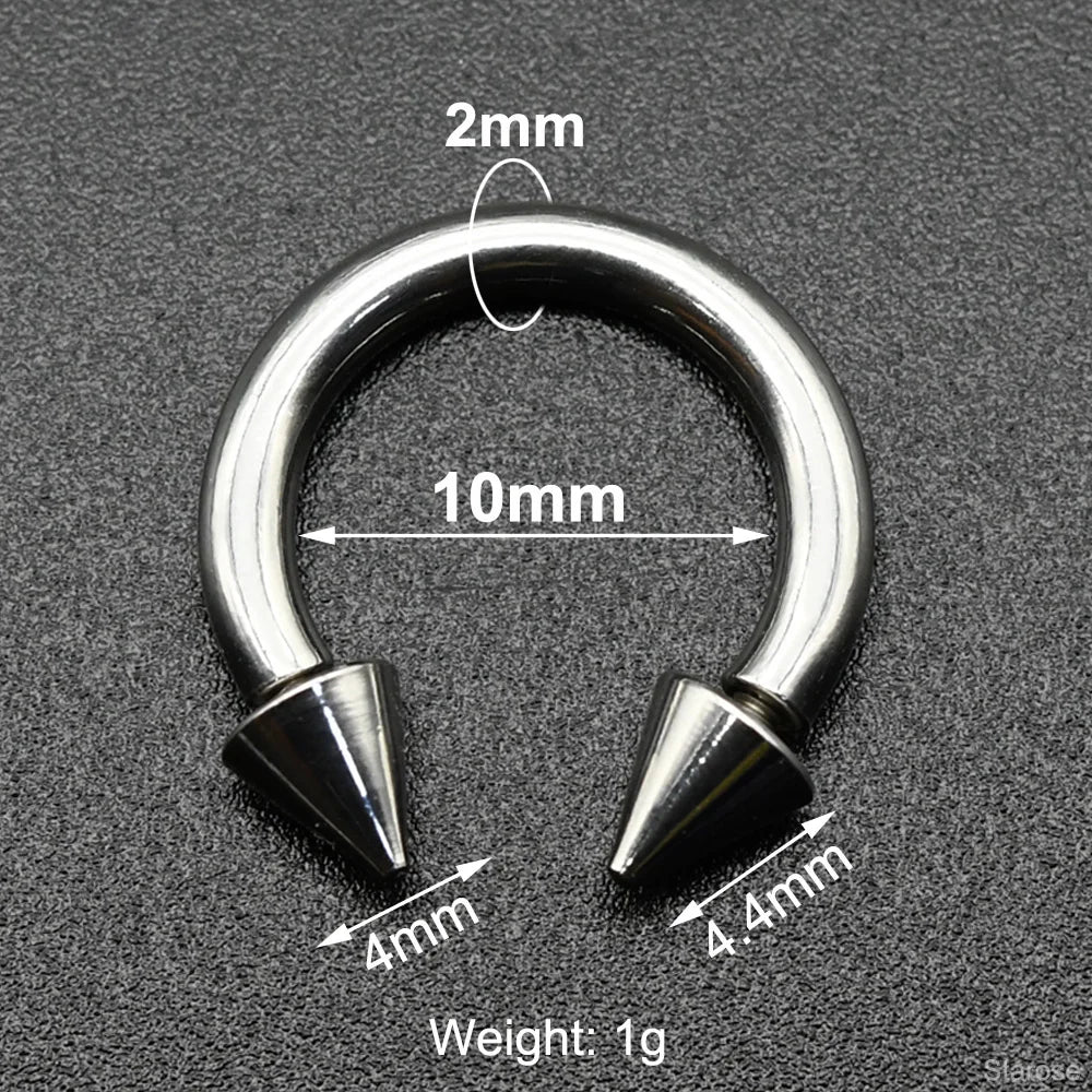 Gothic Edelstahl Piercing Ring für Septum & Brust 0G 00G – Bild 9
