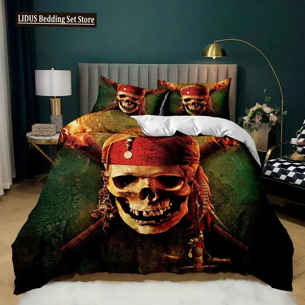 Gothic 3d Totenkopf Bettwaesche Set Fuer Queen Groesse