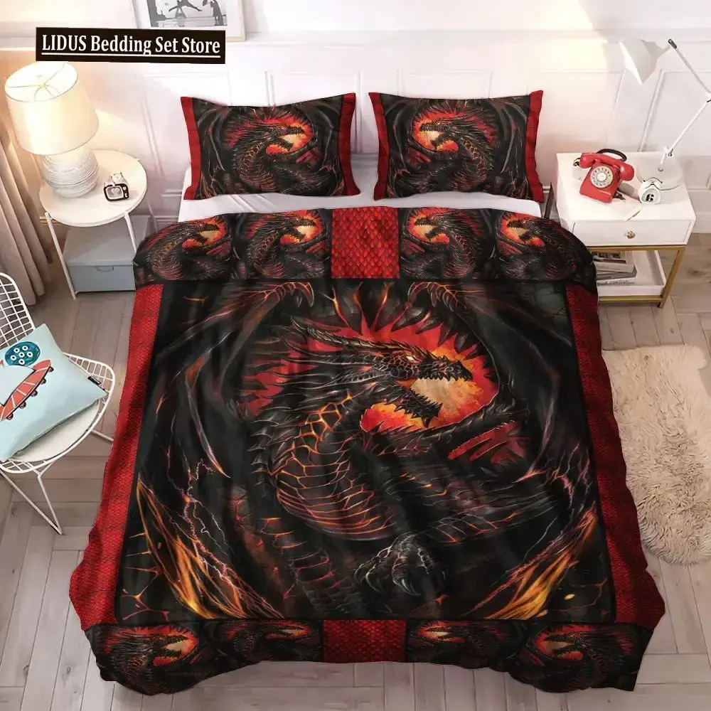 Gothic Bettwaesche Set Mit Drache 038 Phoenix Mandala Stil