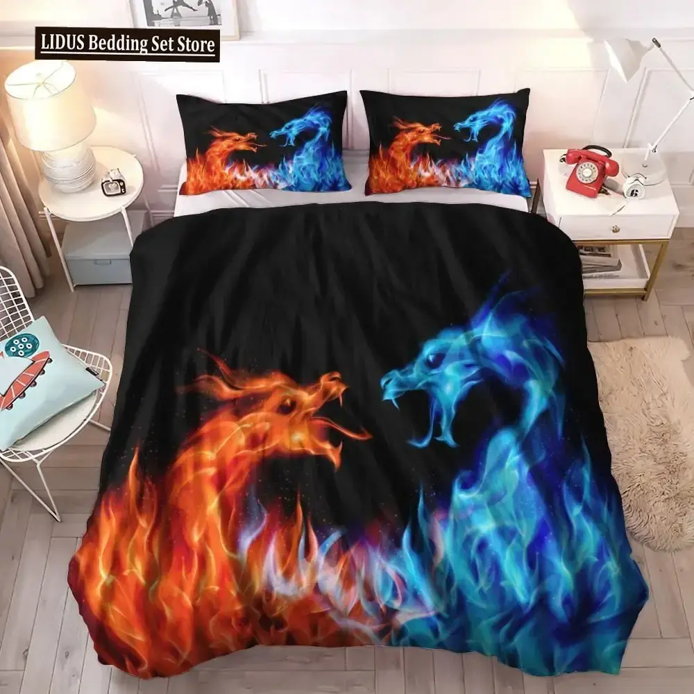 Gothic Bettwaesche Set Mit Drache 038 Phoenix Mandala Stil