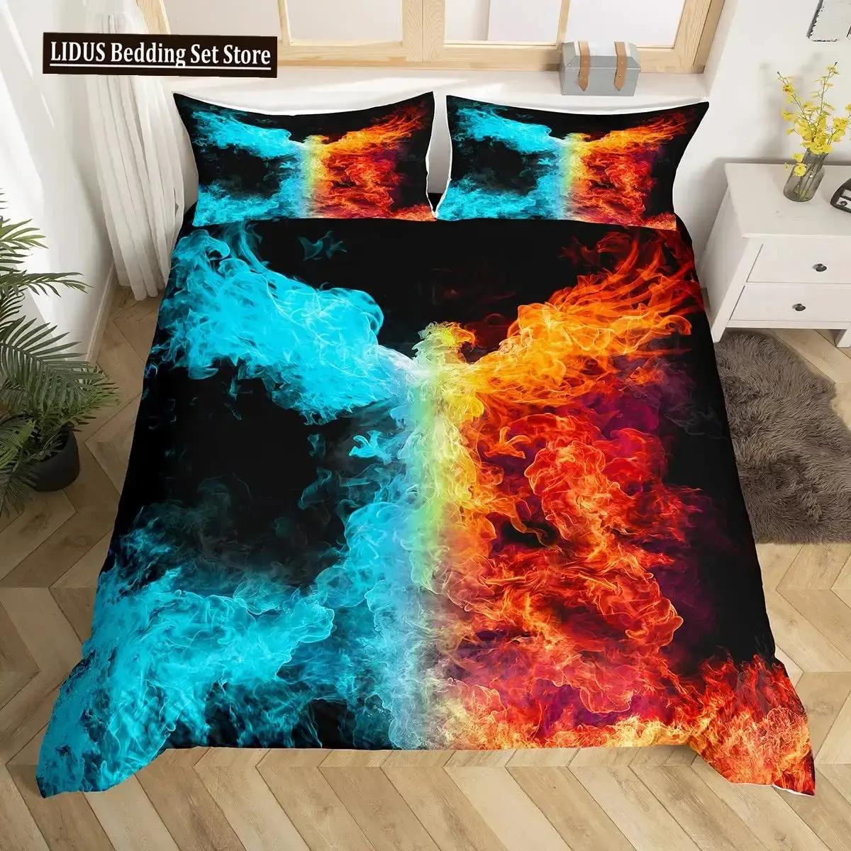 Gothic Bettwaesche Set Mit Drache 038 Phoenix Mandala Stil