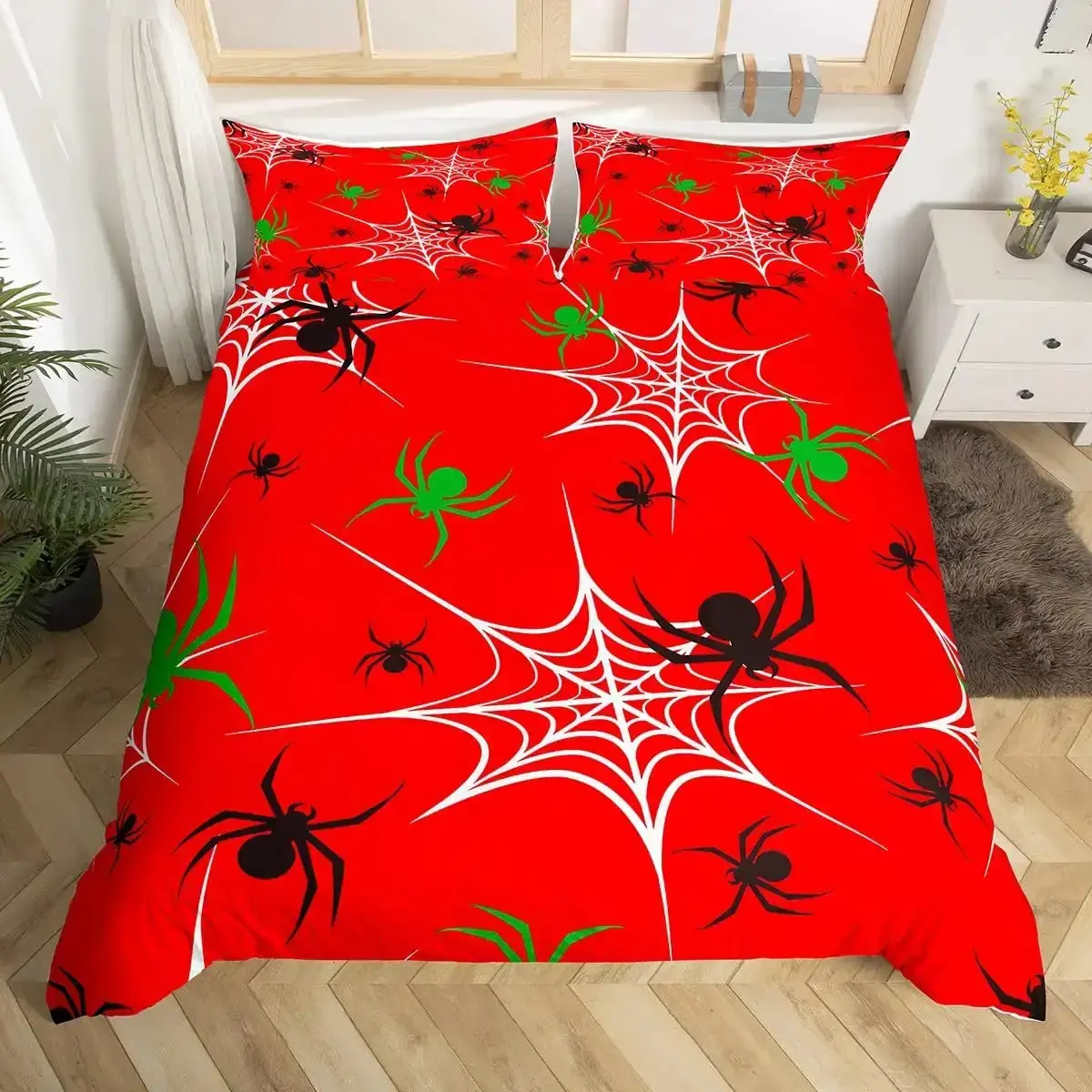 Gothic Bettwaesche Set Mit Lila Fledermaeusen 038 Sternen
