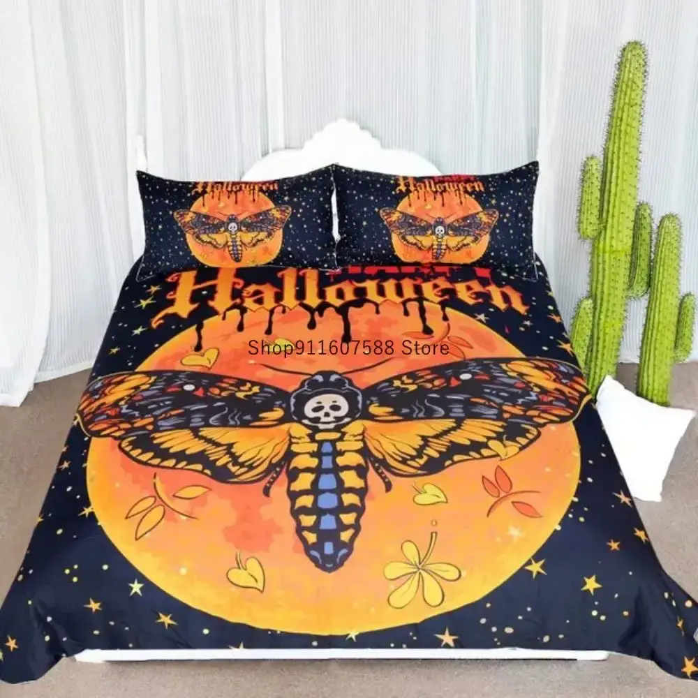 Gothic Bettwaesche Set Mit Totenkopf 038 Schmetterling Motiv