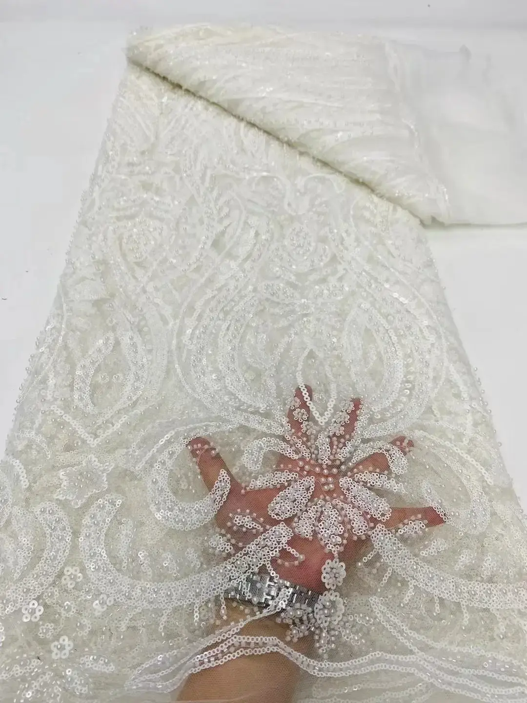 Gothic Mesh Spitze Stoff Mit Pailletten 5 Yards Naehen 038 Basteln Unisex