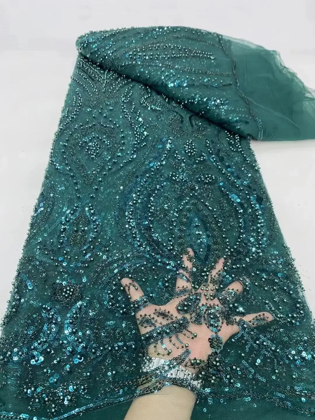 Gothic Mesh Spitze Stoff Mit Pailletten 5 Yards Naehen 038 Basteln Unisex