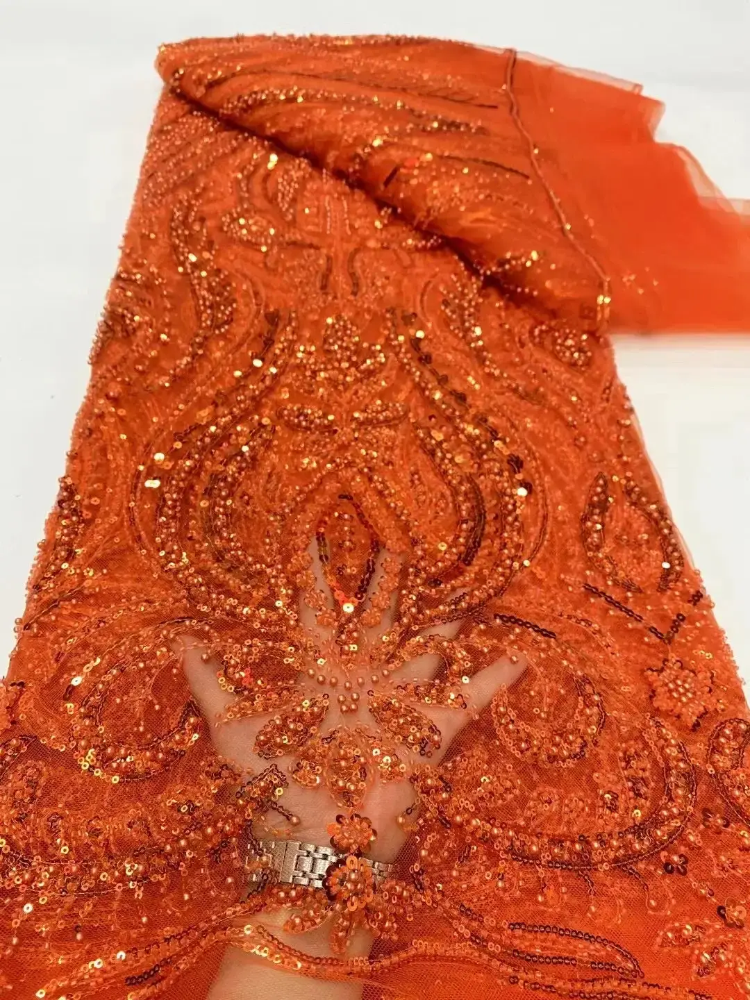 Gothic Mesh Spitze Stoff Mit Pailletten 5 Yards Naehen 038 Basteln Unisex