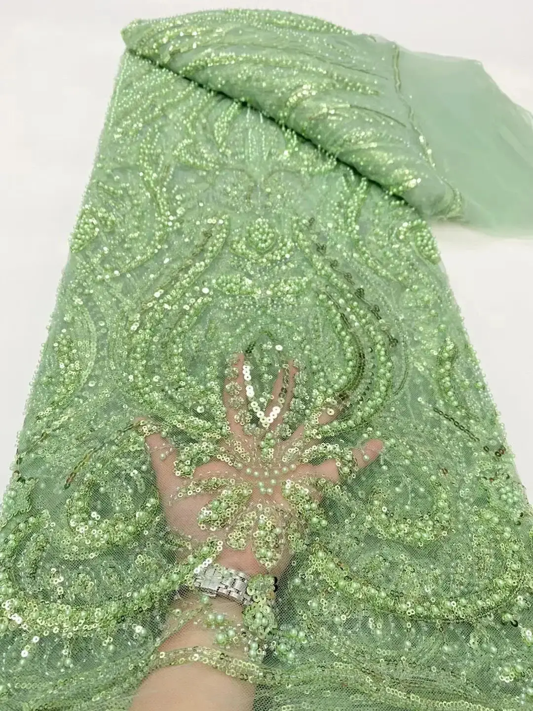 Gothic Mesh Spitze Stoff Mit Pailletten 5 Yards Naehen 038 Basteln Unisex