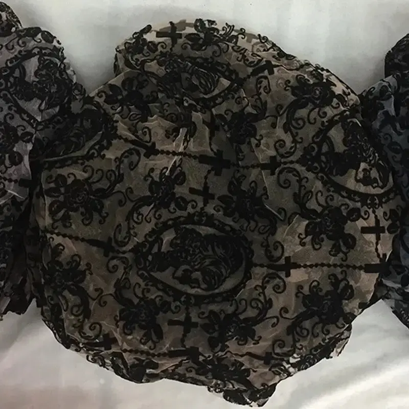 Gothic Spitzenstoff Schwarz Fuer Diy Haute Couture Projekte Unisex