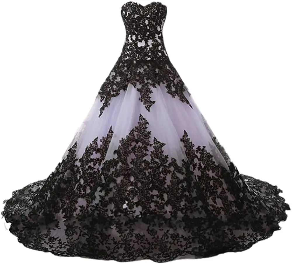 Gothic Ballkleid aus Spitze - Elegantes Schwarzes Kleid
