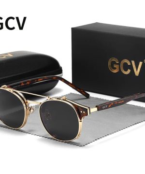 Gothic Retro Steampunk Sonnenbrille mit Wechselgläsern