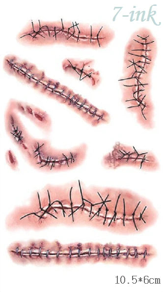 Wasserdichtes Gothic Tattoo – Narben & Wunden, Halloween