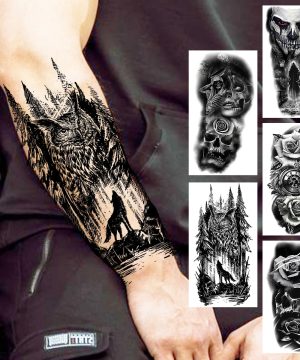 Gothic Temporäre Tattoos Schädel Clown Maske für Damen & Herren