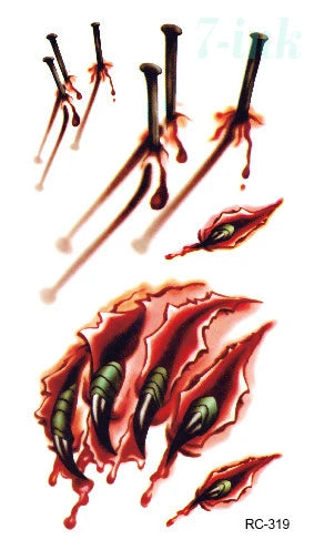 Wasserdichtes Gothic Tattoo – Narben & Wunden, Halloween – Bild 5