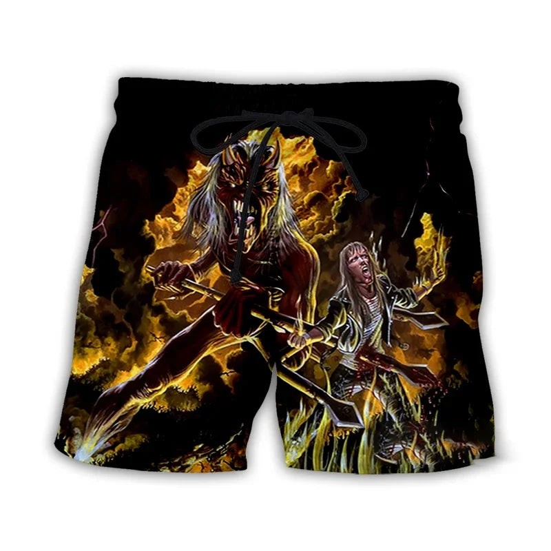 Gothic Vintage Skull Shorts – Sommer Streetwear Herren – Bild 9