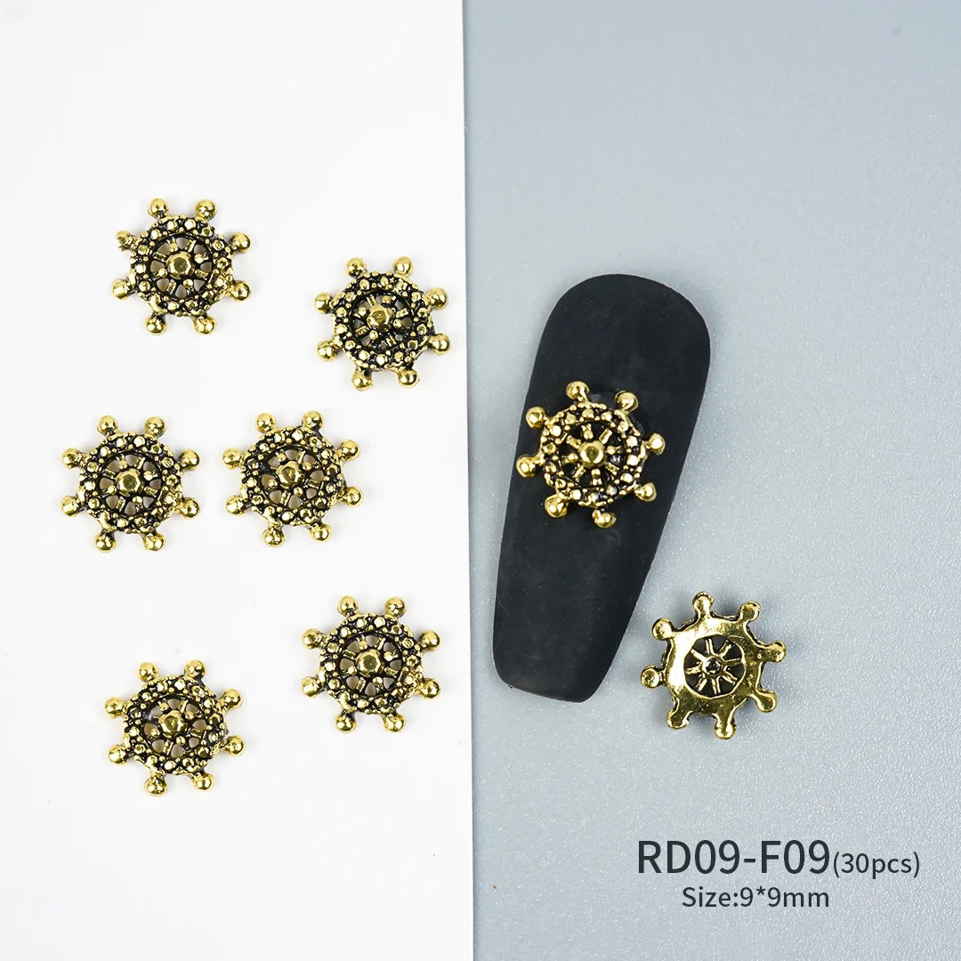 Gothic Halloween Nail Charms mit Totenkopf & Zirkonia 3D – Bild 52