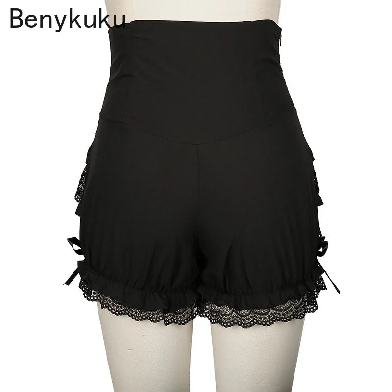 Gothic Steampunk Bloomers für Damen, Größe 3XL, Rot/Schwarz – Bild 5
