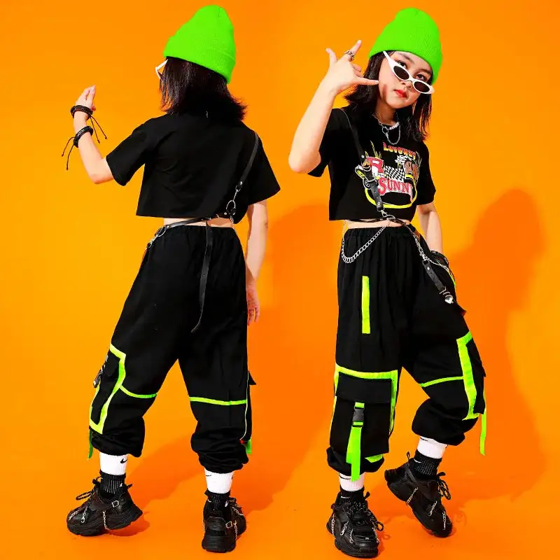 Maedchen Gothic Streetwear Set Cargo Hose 038 Crop Top