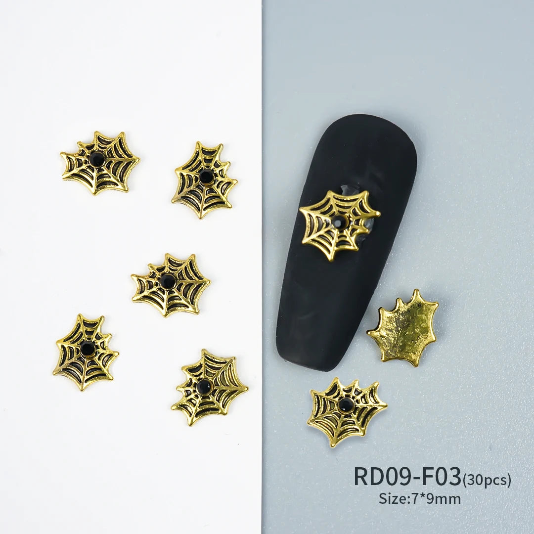 Gothic Halloween Nail Charms mit Totenkopf & Zirkonia 3D – Bild 34