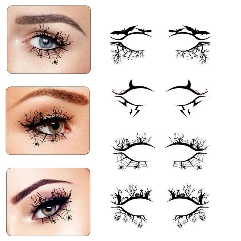 Gothic Augen Make-up Sticker Set – Halloween Tattoo Deko – Bild 2