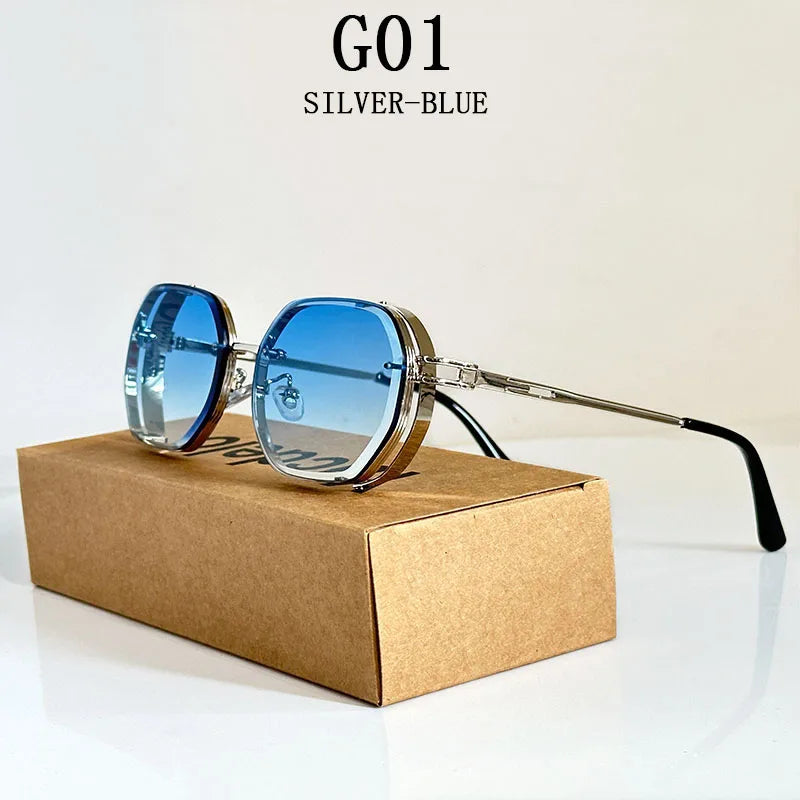 Gothic Steampunk Sonnenbrille Herren Damen Punk Stil 2024 – Bild 8