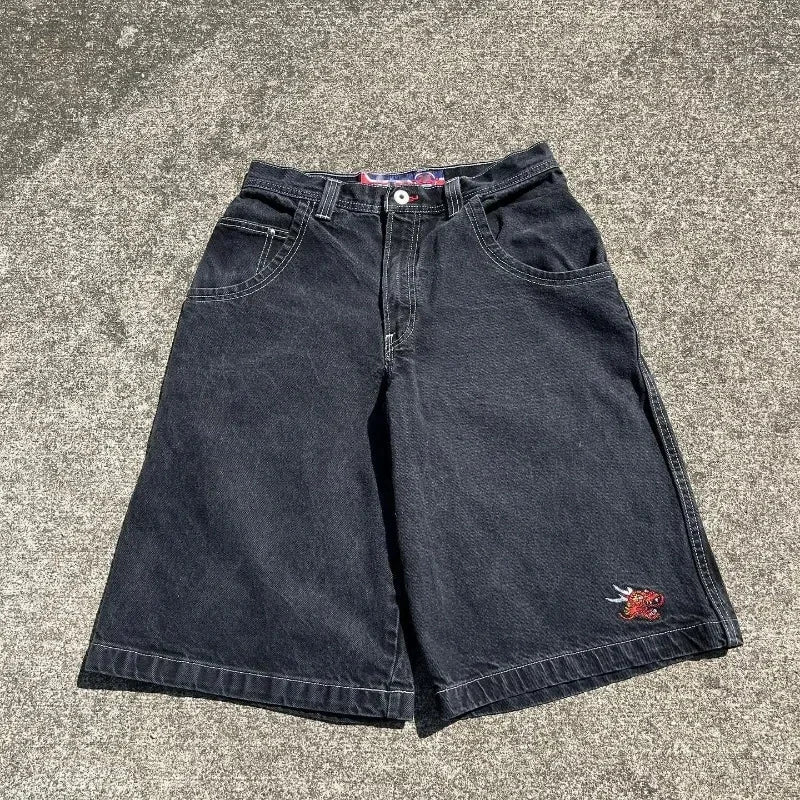 Gothic Baggy Denim Shorts im Y2K Streetwear Stil – Bild 4