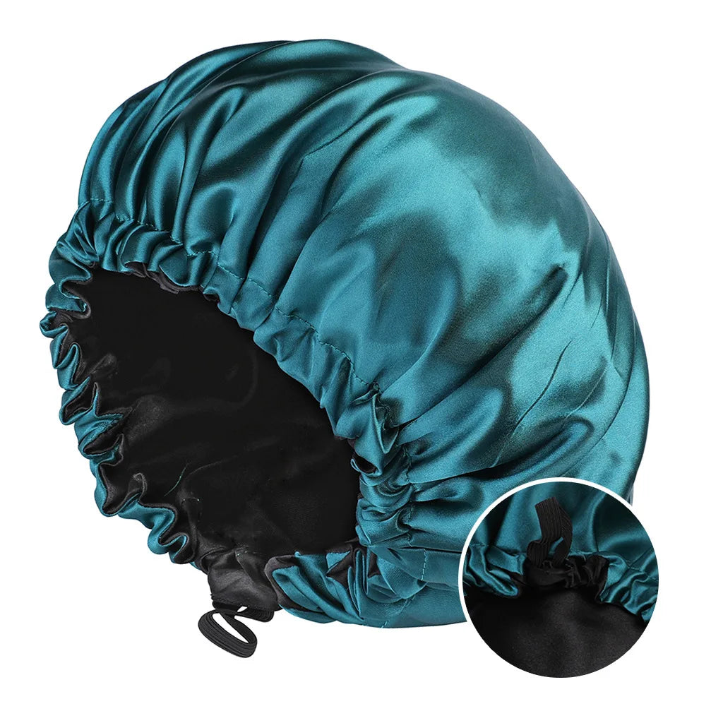 Gothic Satin Schlafhaube – Verstellbare Seidenmütze Groß – Bild 16