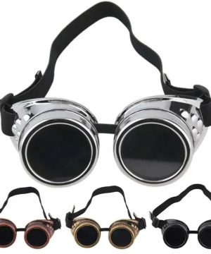 Gothic Steampunk Motorradbrille mit Nieten und Spikes