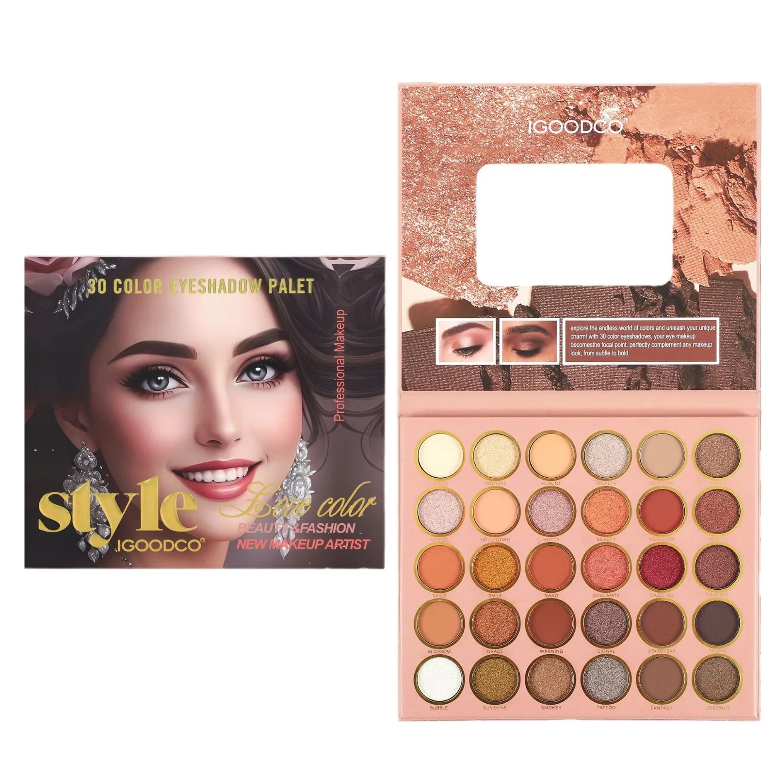 Gothic Lidschattenpalette – 30 Farben Smokey Nude Look – Bild 3