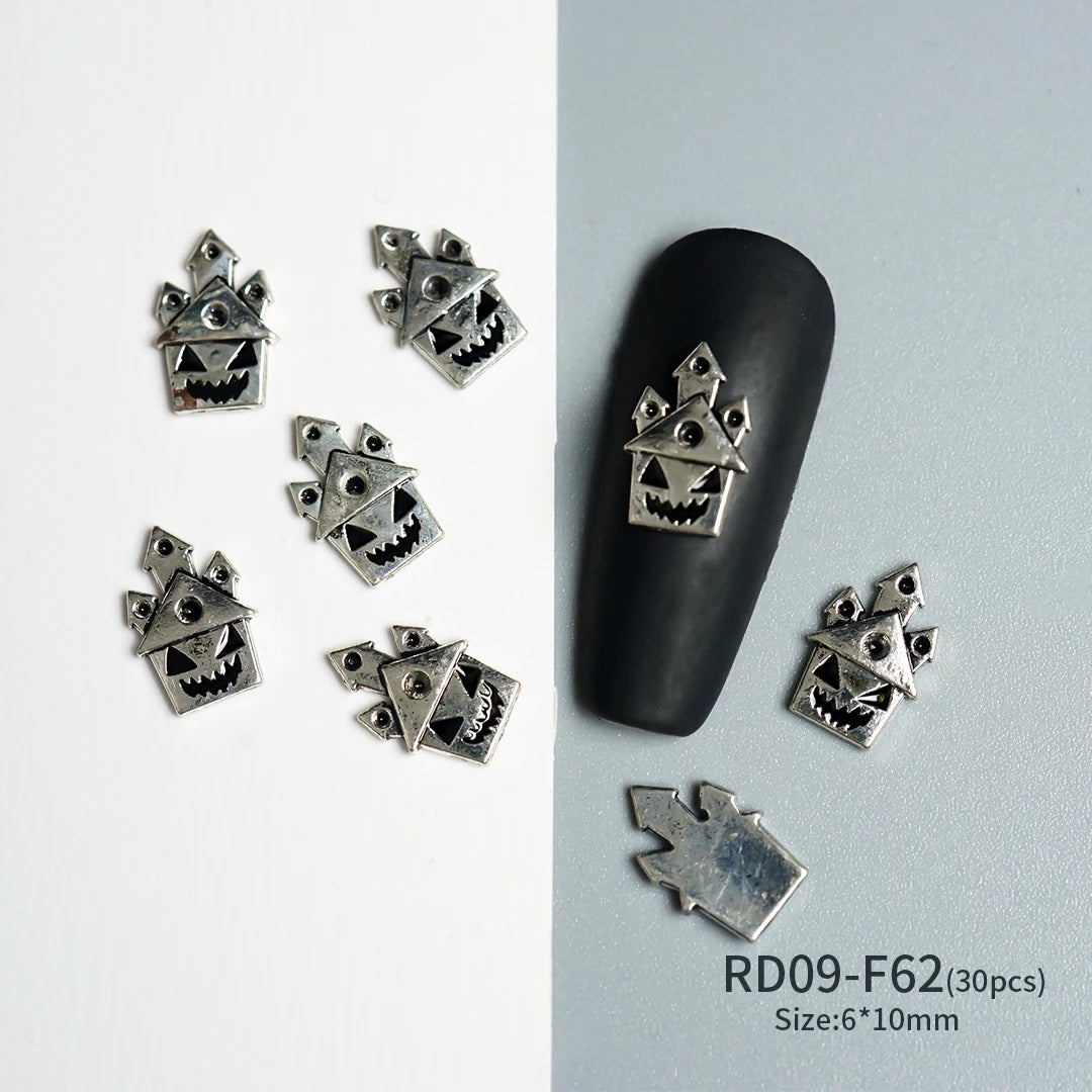 Gothic Halloween Nail Charms mit Totenkopf & Zirkonia 3D – Bild 26