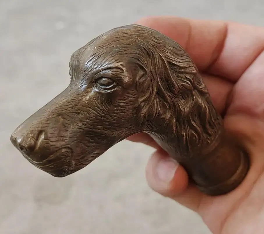Gothic Spazierstockgriff mit bronzenem Hunde-Kopf-Design – Bild 5