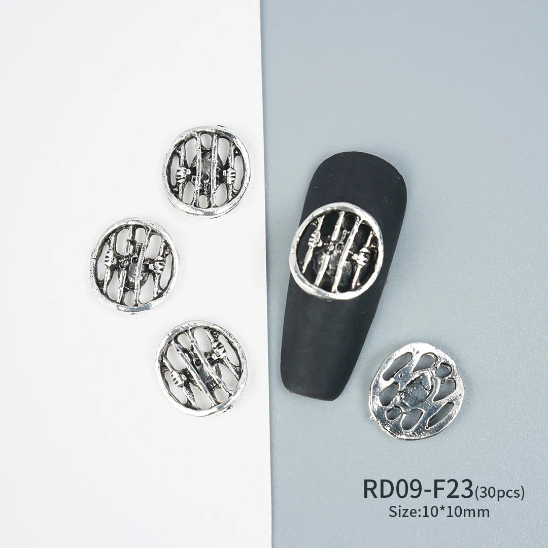 Gothic Halloween Nail Charms mit Totenkopf & Zirkonia 3D – Bild 11