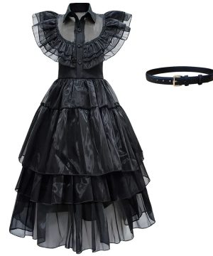 Gothic Halloween Kostüm für Mädchen – Tüllkleid Merlina