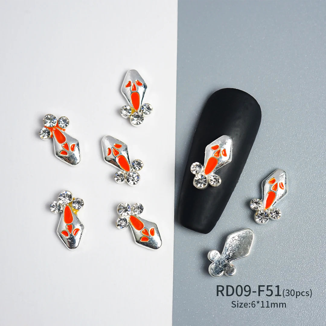 Gothic Halloween Nail Charms mit Totenkopf & Zirkonia 3D – Bild 49