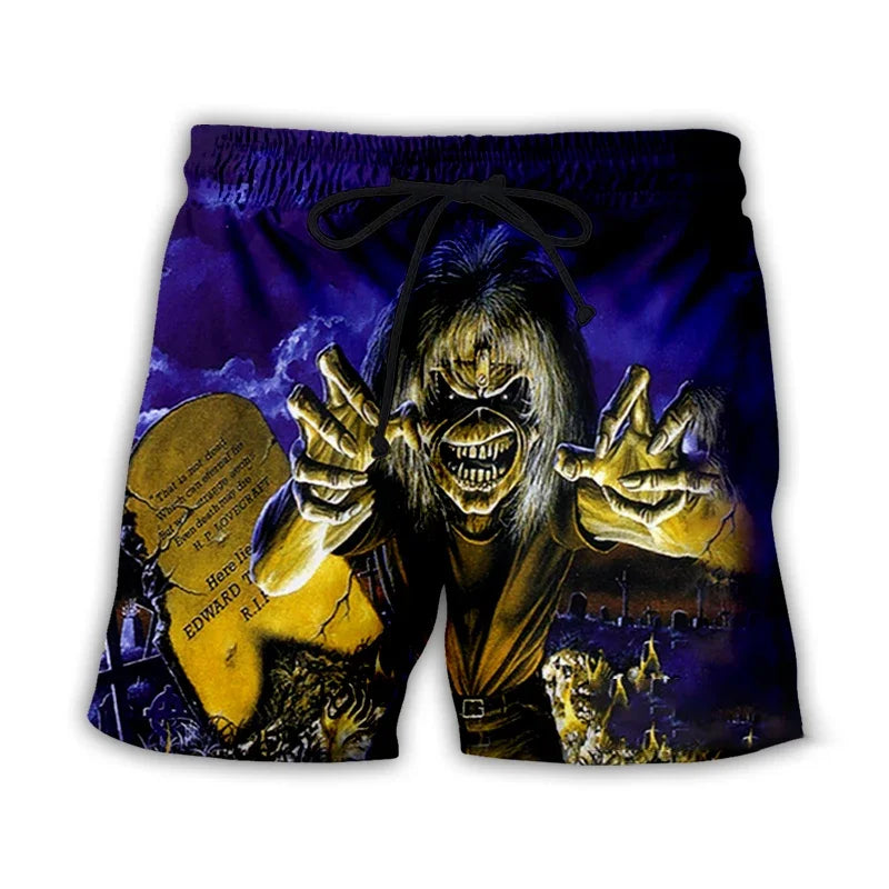 Gothic Vintage Skull Shorts – Sommer Streetwear Herren – Bild 3
