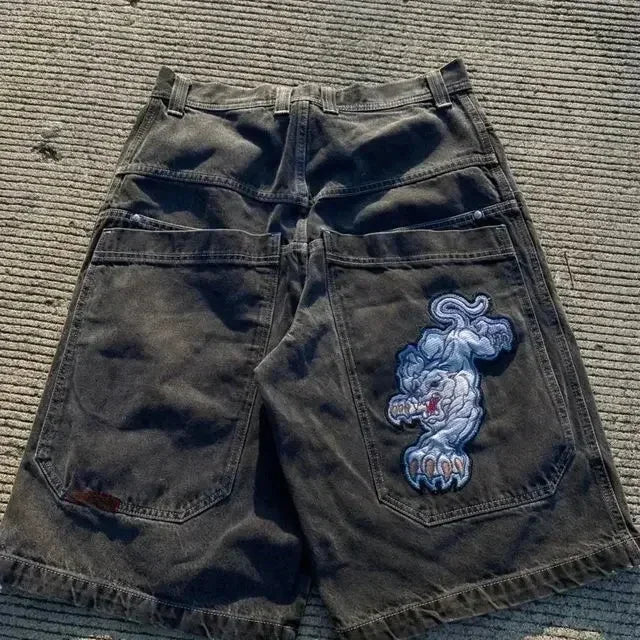 Gothic Baggy Denim Shorts im Y2K Streetwear Stil – Bild 17