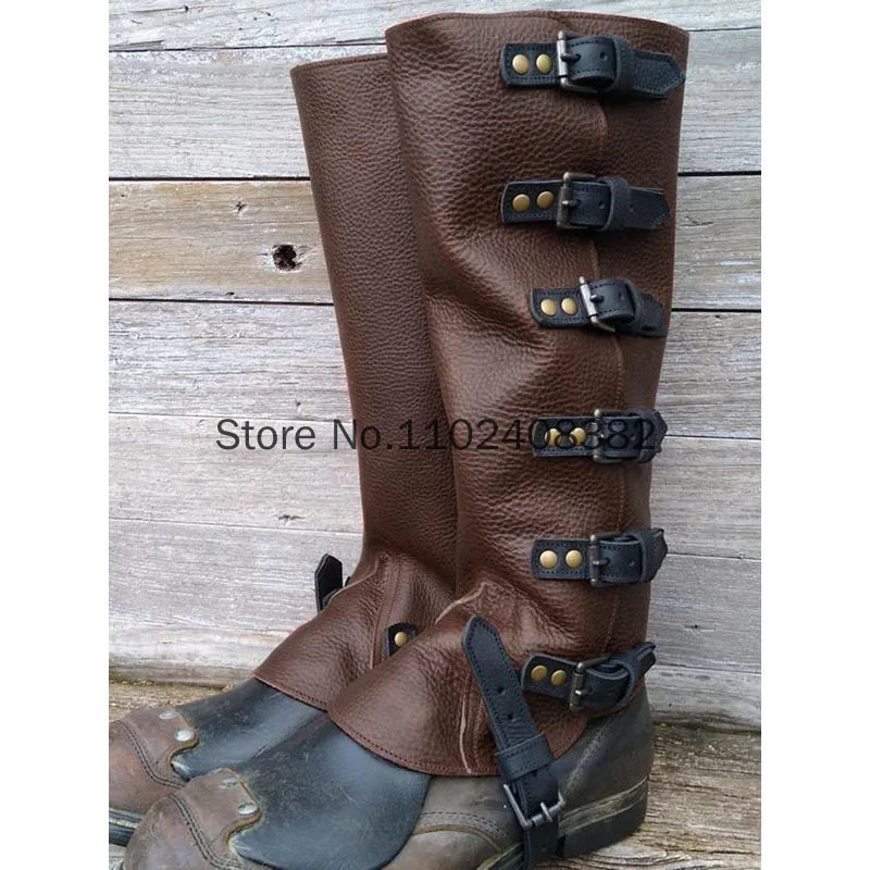 Gothic Mittelalter Ritter Stiefel Gamaschen Cosplay Schuhe – Bild 11
