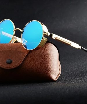 Gothic Steampunk Sonnenbrille mit Retro Metallrahmen